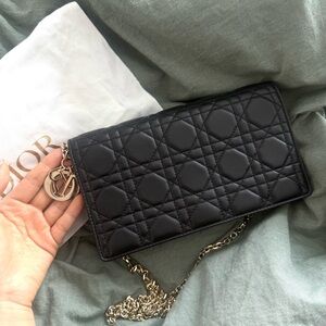 Dior Lady Dior WOC in Black Cannage Lambskin